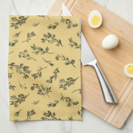 Gooide Bloemen Wildbloemen op Jonquil Yellow Theedoek