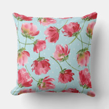 Gooide Crimson Rode Waterverf Bloemen Polka Dots