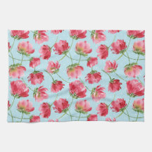 Gooide Crimson Rode Waterverf Bloemen Polka Dots