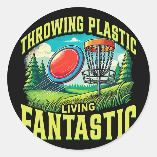 Gooiende Plastic Leuke Fantastische Discgolf Sport Ronde Sticker (Voorkant)