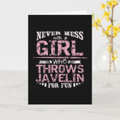 Gooit Javelin Meisje Kaart (Gele Bloem)