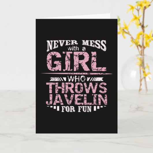 Gooit Javelin Meisje Kaart (Gele Bloem)