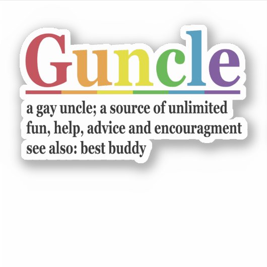 Goom Definition Rainbow Funny Gift Sticker (Voorkant)
