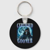 Goon Funny Gooning Meme Skeleton Certified Gooner Sleutelhanger (Voorkant)