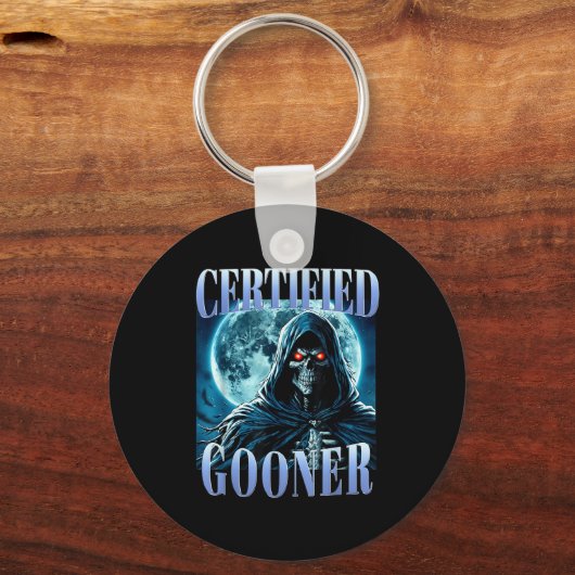 Goon Funny Gooning Meme Skeleton Certified Gooner  Sleutelhanger (Voorkant)