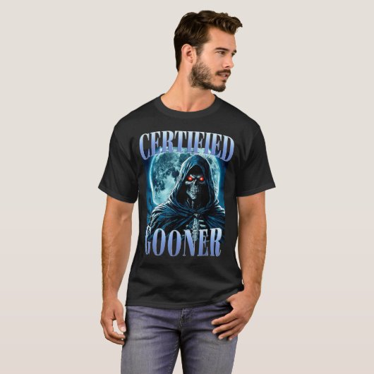 Goon Funny Gooning Meme Skeleton Certified Gooner  T-shirt (Voorkant volledig)