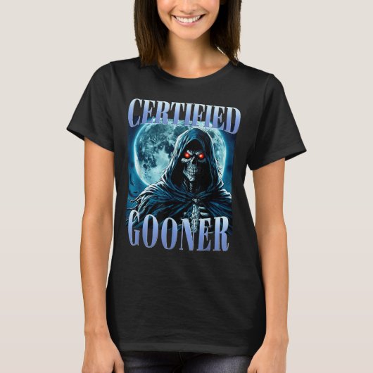 Goon Funny Gooning Meme Skeleton Certified Gooner  T-shirt (Voorkant)