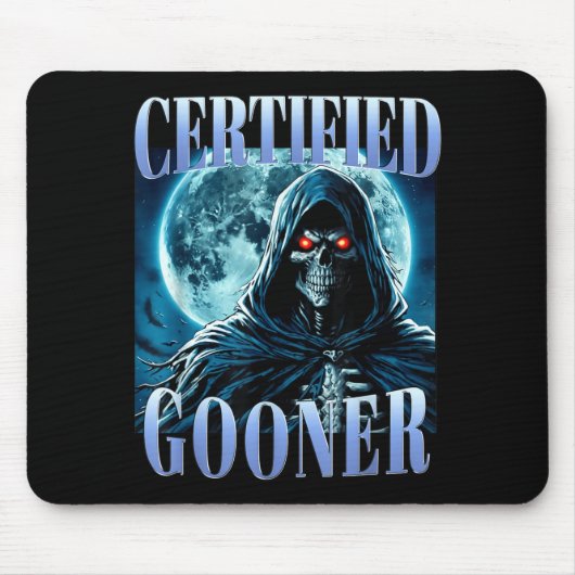 Goon Grappige Gooning Meme Skelet Gecertificeerde Muismat (Voorkant)