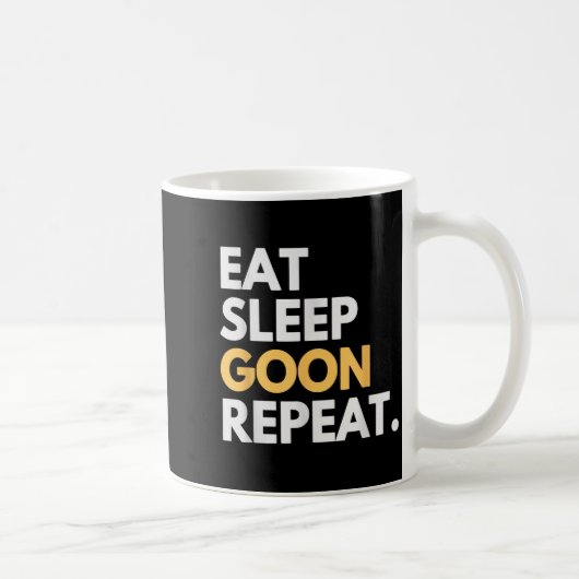 Gooner Grappige Gooning Meme Eten Slapen Goon Herh Koffiemok (Rechts)