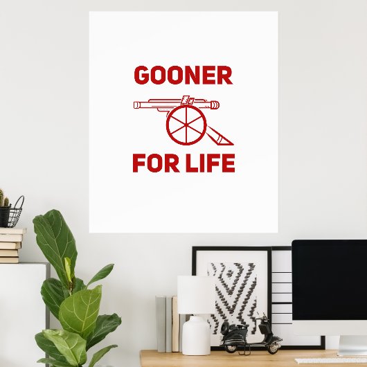 Gooner voor het leven Arsenal Poster (Thuiskantoor)