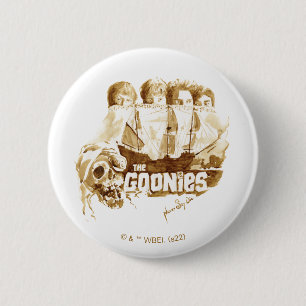 Goonies Pirate Ship Waterverf Graphic Ronde Button 5,7 Cm