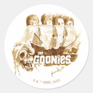 Goonies Pirate Ship Waterverf Graphic Ronde Sticker