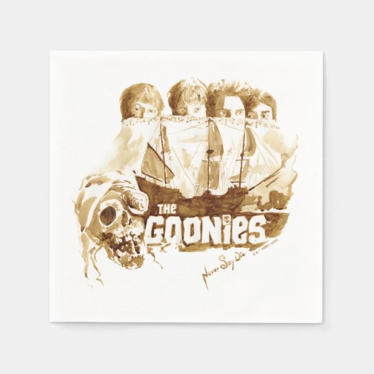 Goonies Pirate Ship Waterverf Graphic Servet (Voorkant)