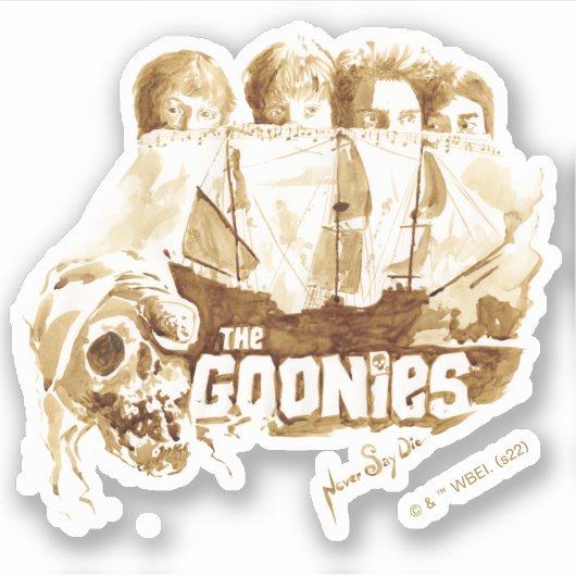Goonies Pirate Ship Waterverf Graphic Sticker (Voorkant)