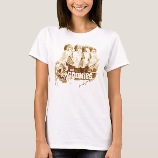 Goonies Pirate Ship Waterverf Graphic T-shirt (Voorkant)