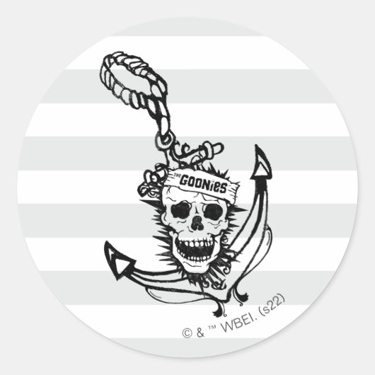 Goonies Skull & Anchor Graphic Ronde Sticker (Voorkant)