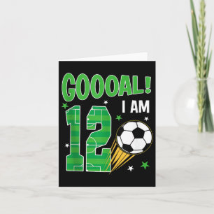 Goooal Ik ben 12 jaar oud verjaardag jongen voetba Kaart