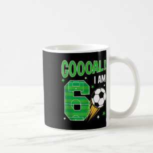 Goooal Ik ben 6 jaar oud verjaardag jongen voetbal Koffiemok