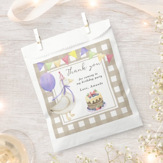 Goose 1e verjaardag Bedankt voor je komst Bedankzakje (Geknipt)