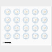 Goose 1st Birthday Blue gingham One Silly Goose Ronde Sticker (Vel)