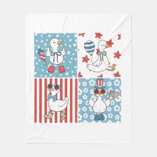 Goose American USA vlag herdenkingsdag 4 juli Fleece Deken