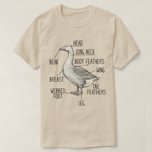 Goose Anatomy Diagram T-shirt (Design voorkant)