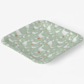 Goose and bows green papieren bordje (Gebogen)