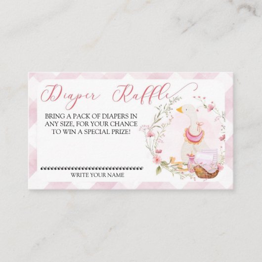 Goose Baby Girl - Luier Raffle Insert Kaart (Voorkant)