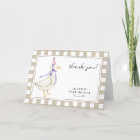 Goose Baby shower gevouwen bedankkaart