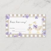 Goose baby shower - guess how many? informatiekaartje (Voorkant)