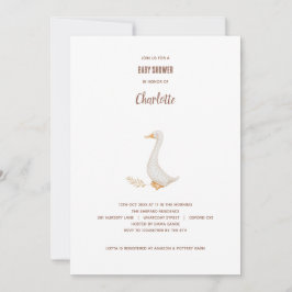 Goose Baby shower Invitation Kaart