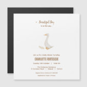 Goose Baby shower Invitation Magnetic Kaart Magnetische Uitnodiging (Voorkant / Achterkant)