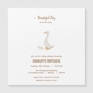 Goose Baby shower Invitation Magnetic Kaart Magnetische Uitnodiging
