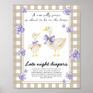 Goose baby shower - Late night luiers spel Poster