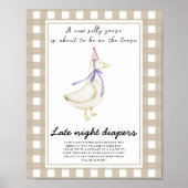 Goose baby shower - Late night luiers spel Poster (Voorkant)
