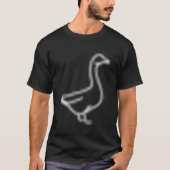 Goose Badge Patch Line Pictogram Omtrek T-shirt (Voorkant)