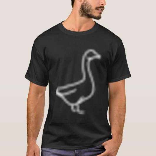 Goose Badge Patch Line Pictogram Omtrek T-shirt (Voorkant)