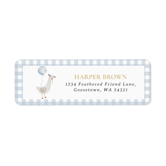 Goose Birthday Address Label (Voorkant)