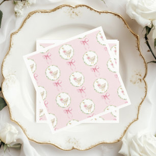 Goose Blush roze Bow Pastelmeisje Verjaardag Servet