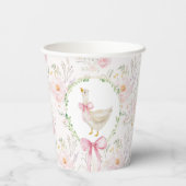 Goose Blush roze Elegant Bow Pastel Verjaardag Papieren Bekers (Achterkant)