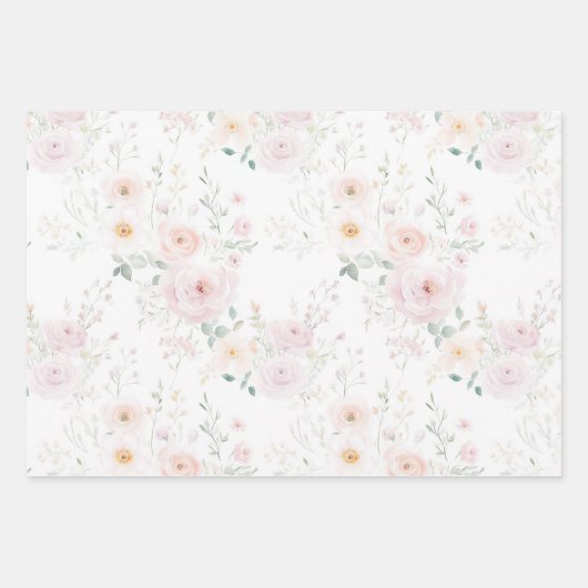 Goose Blush roze Elegante Pastel Boog Verjaardag Inpakpapier Vel (Voorkant 3)