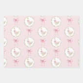 Goose Blush roze Elegante Pastel Boog Verjaardag Inpakpapier Vel (Voorkant 2)