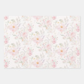 Goose Blush roze Elegante Pastel Boog Verjaardag Inpakpapier Vel (Voorkant)