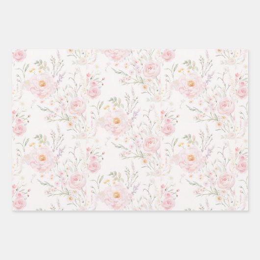 Goose Blush roze Elegante Pastel Boog Verjaardag Inpakpapier Vel (Voorkant)