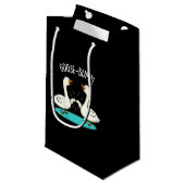 Goose Bof Funny Animal Pun Dark BG Klein Cadeauzakje (Voorkant Gekanteld)