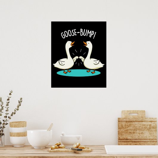 Goose Bof Funny Animal Pun Dark BG Poster (Keuken)