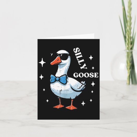 Goose Bow Stropdas Sungles Cool Gekke Dier Mannen  Kaart (Voorkant)