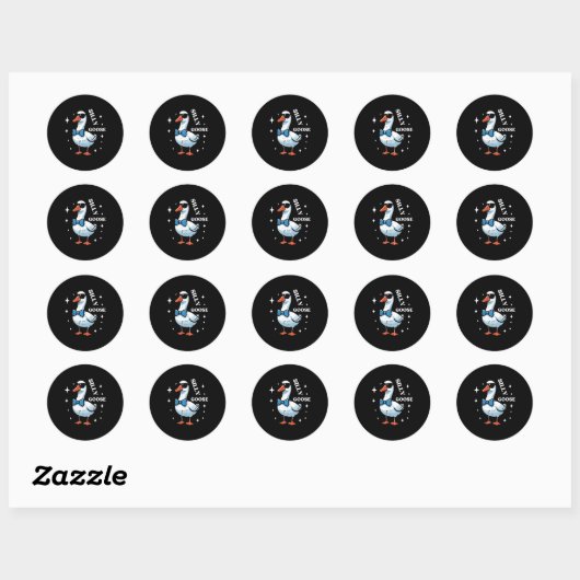 Goose Bow Stropdas Sungles Cool Gekke Dier Mannen  Ronde Sticker (Vel)