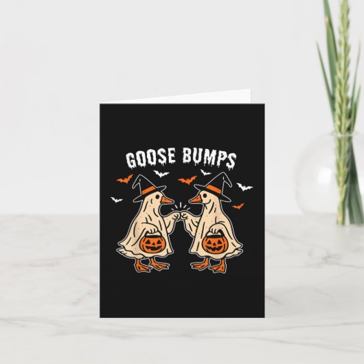 Goose Bumps Eend Pumking Halloween Funny Kaart (Voorkant)