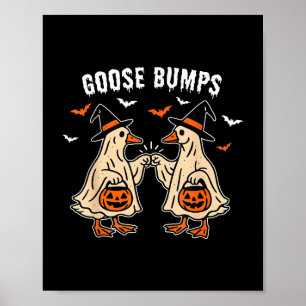 Goose Bumps Eend Pumking Halloween Funny Poster